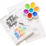learn watercolor lettering workbook and art supplies