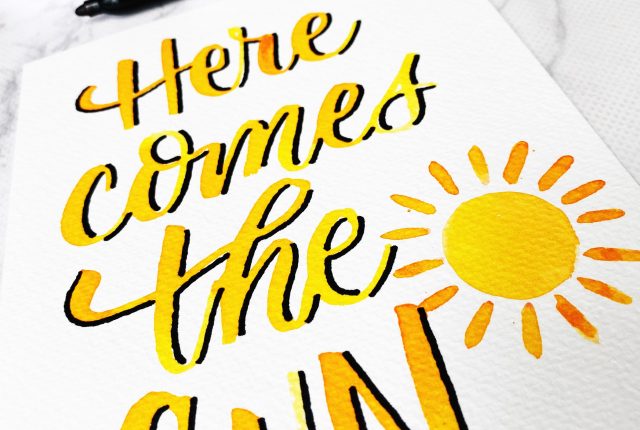 Here comes the sun free printable lettering template download at kellycreates.ca