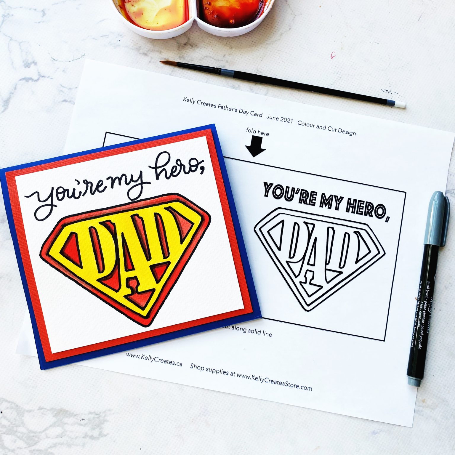 Free Printable Father’s Day Card – Kelly Creates
