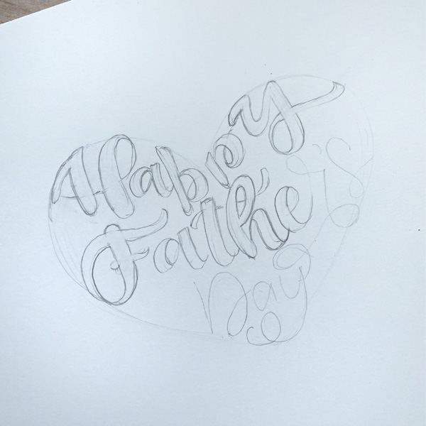 Hand Lettered Father's Day Card tutorial step by step www.KellyCreates.ca