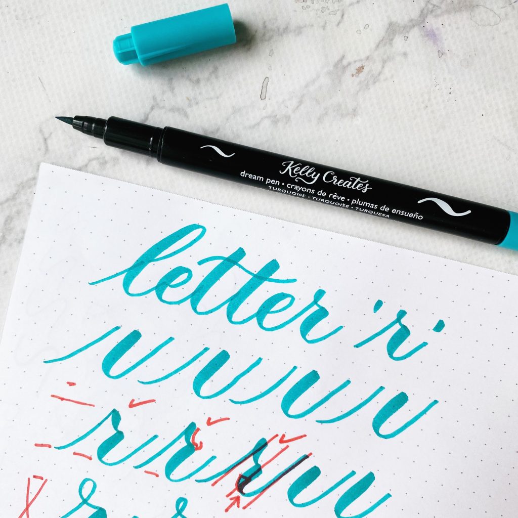 modern calligraphy tutorial alphabet with a brush pen www.kellycreates.ca 