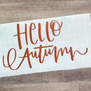 Make a leafy frame with Fall hand lettering Hello Autumn free printables and svg files www.KellyCreates.ca