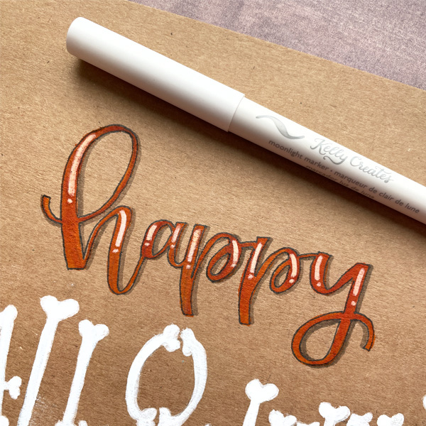 halloween hand lettering tutorial www.kellycreates.ca