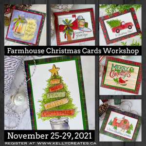 farmhouse watercolour Christmas cards online workshop kellycreates.ca
