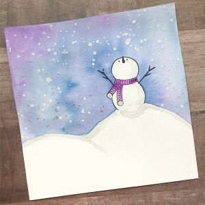 winter watercolor lettering snowman snowflakes cards www.kellycreates.ca