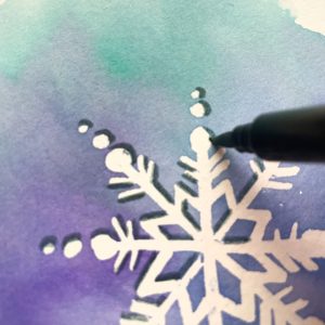 winter watercolor lettering snowman snowflakes cards www.kellycreates.ca