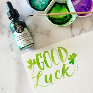 Free lettering template st. Patrick's day good luck template worksheet www.kellycreates.ca
