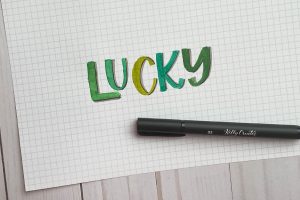 lucky st Patricks day card lettering rainbow watercolor www.kellycreates.ca