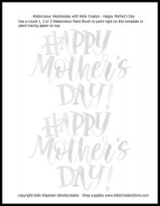 happy Mother's Day free printable lettering template practice worksheet download www.kellycreates.ca