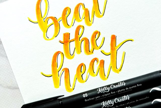 free summer lettering printable beat the heat download digital worksheet learn modern calligraphy www.kellycreates.ca