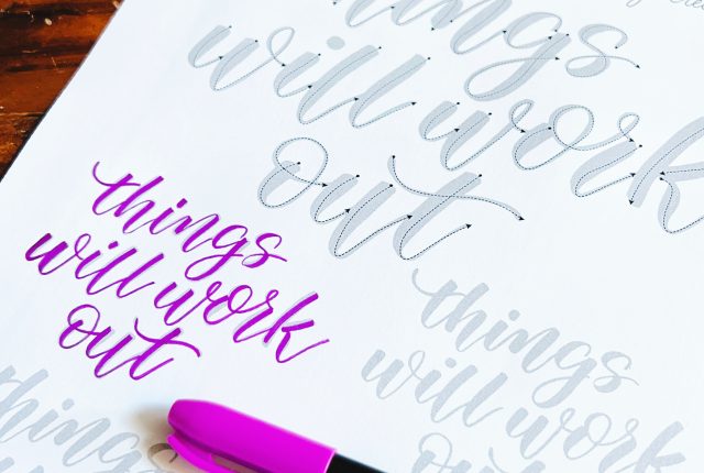 free printable modern calligraphy worksheet download learn writing www.kellycreates.ca