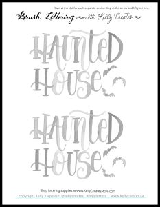 halloween watercolor lettering template practice tracing sheet www.kellycreates.ca