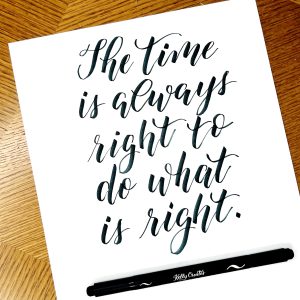 Martin Luther King Jr free printable quote tracing calligraphy worksheet printable www.kellycreates.ca