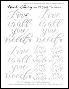free tracing quote hand lettering modern calligraphy worksheet printable download kellycreates.ca