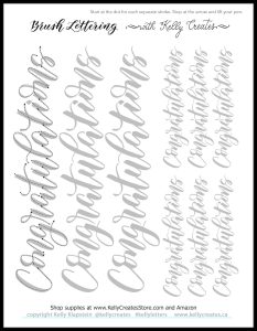 free printable digital download worksheet template calligraphy brush lettering kellycreates.ca