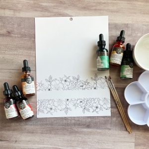 how to make a floral watercolor card with stamps and calligraphy tutorial diy card making handmade www.kellycreates.ca