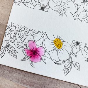 how to make a floral watercolor card with stamps and calligraphy tutorial diy card making handmade www.kellycreates.ca
